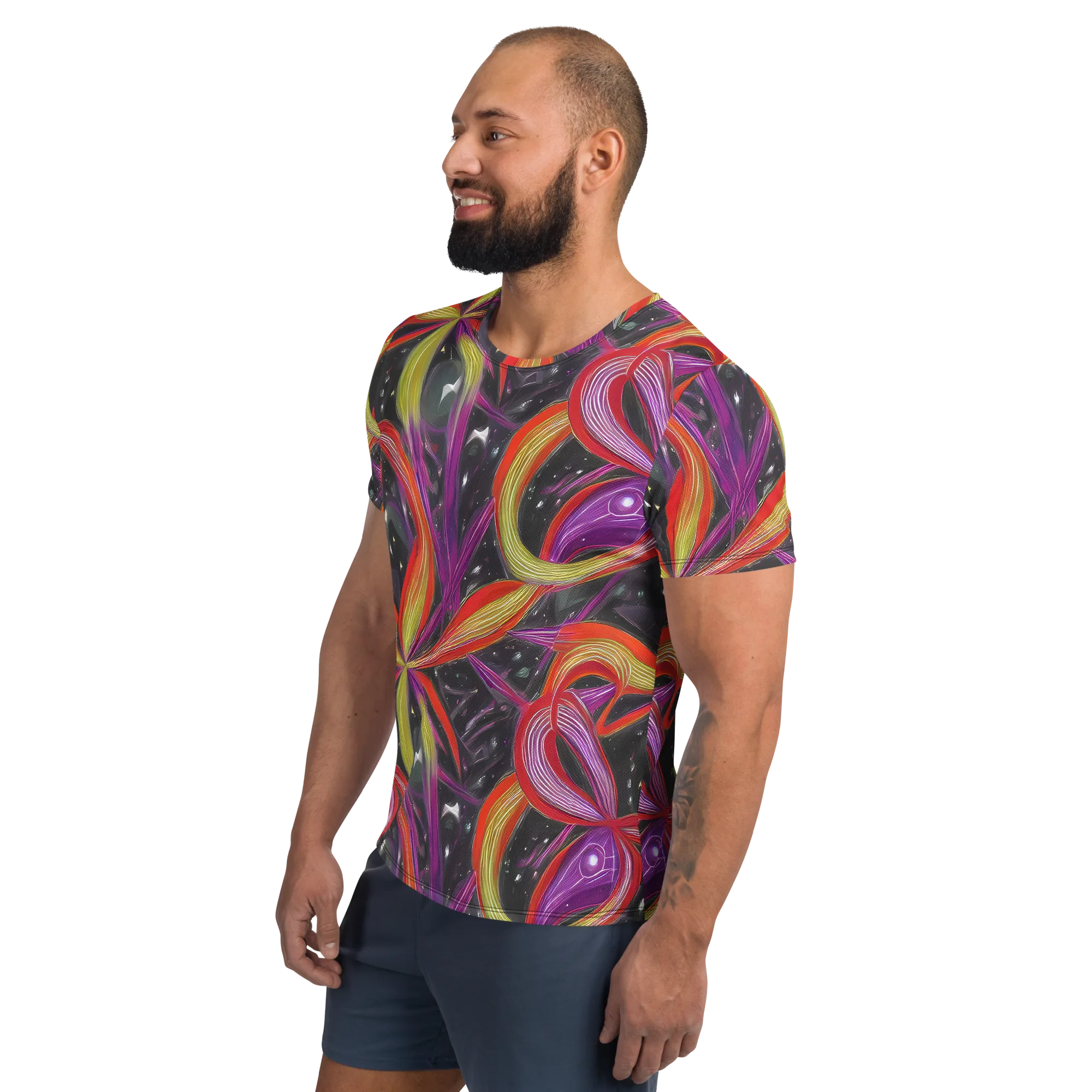Sonic Petals on Men's Athletic T-Shirt — Left