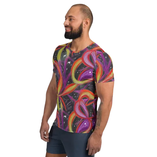 Sonic Petals on a Men's Athletic T-Shirt