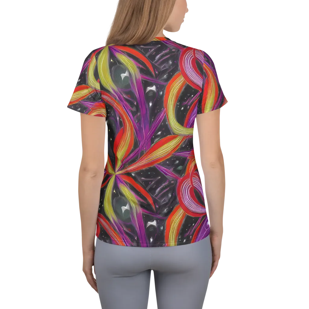 Sonic Petals on Women's Athletic T-Shirt — Back