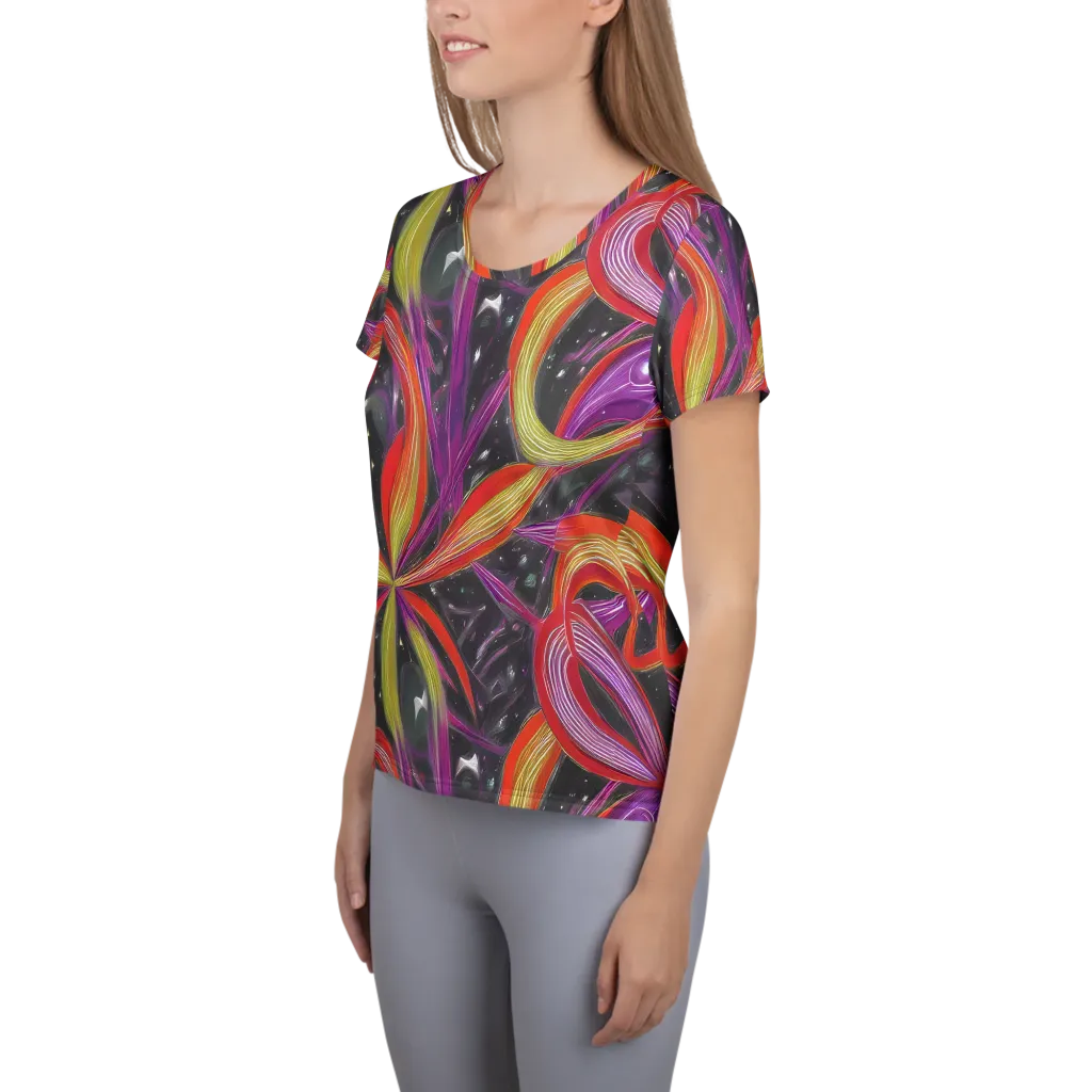 Sonic Petals on Women's Athletic T-Shirt — Left