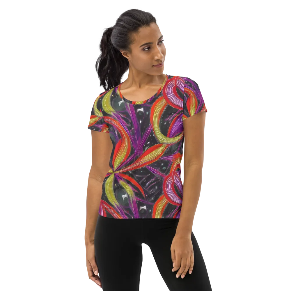 Sonic Petals on Women's Athletic T-Shirt — Front