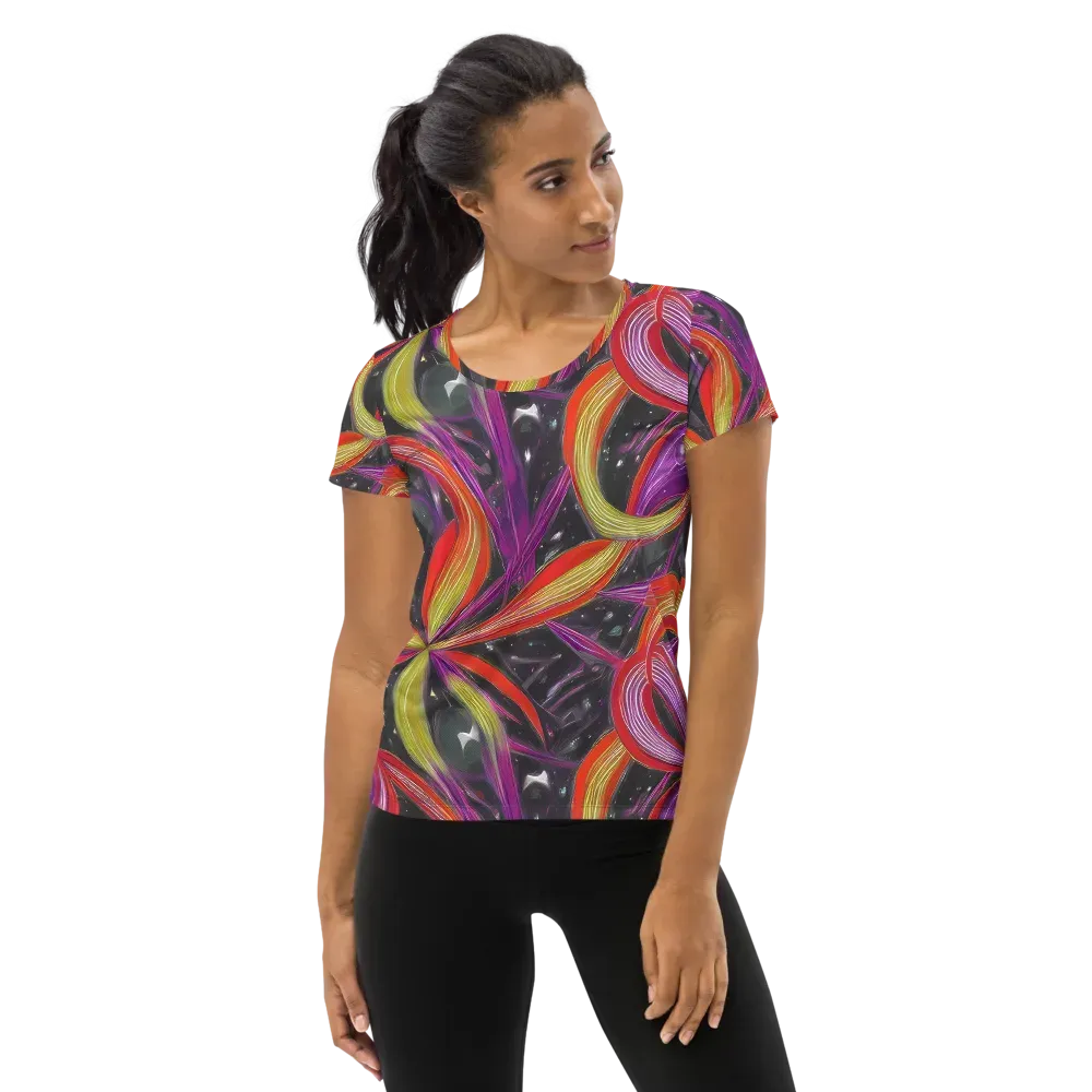 Sonic Petals on Women's Athletic T-Shirt — Front