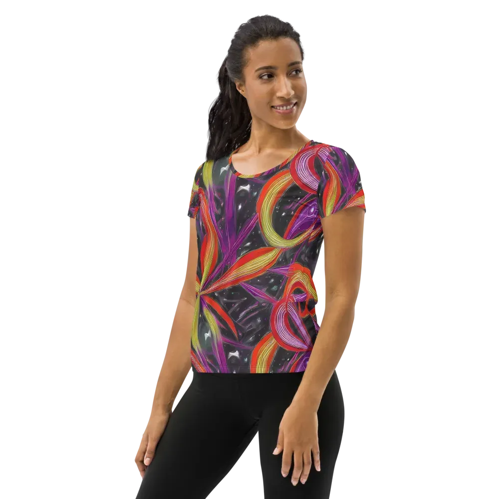 Sonic Petals on Women's Athletic T-Shirt — Left
