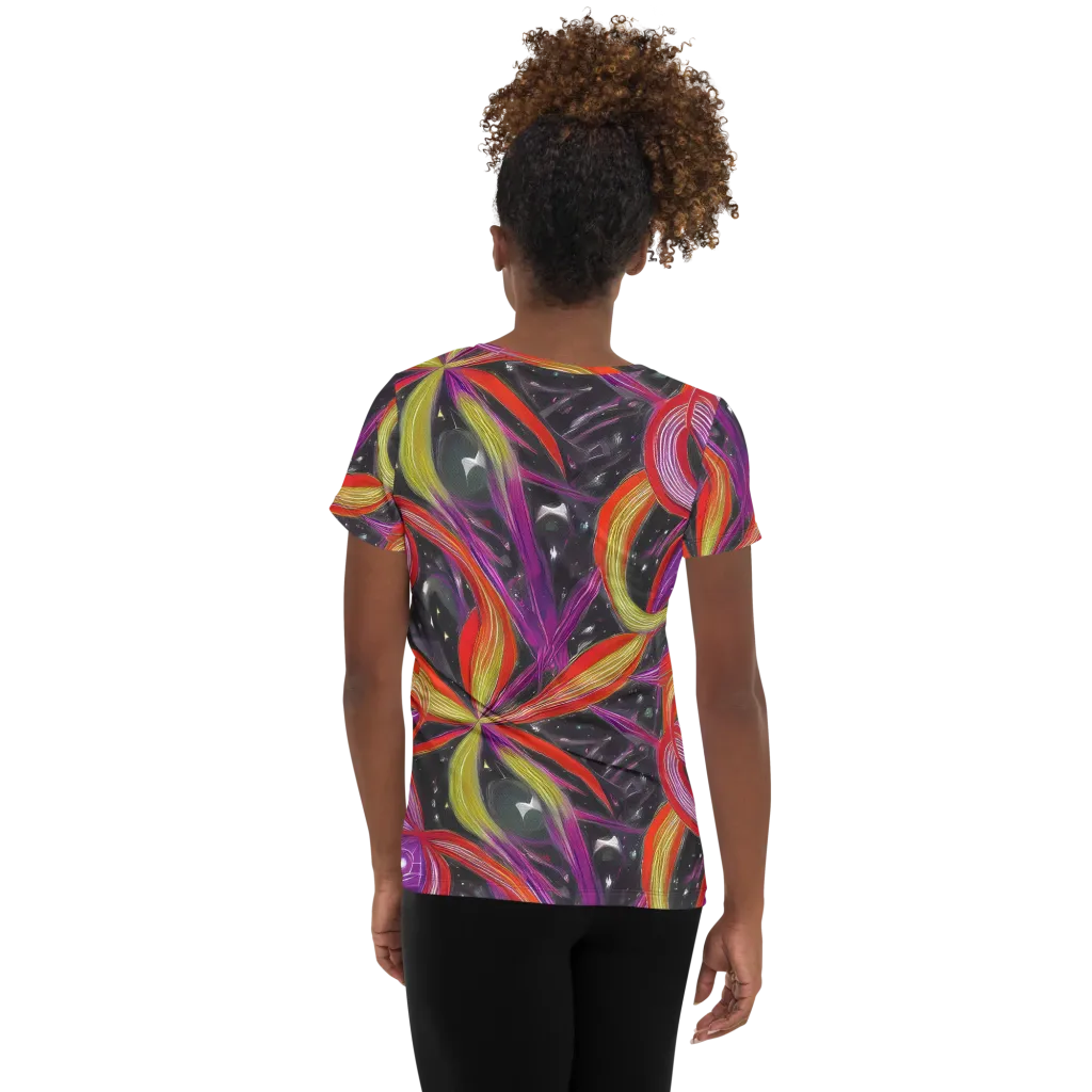 Sonic Petals on Women's Athletic T-Shirt — Back