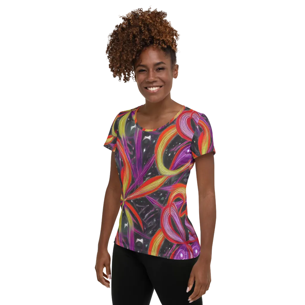 Sonic Petals on Women's Athletic T-Shirt — Left