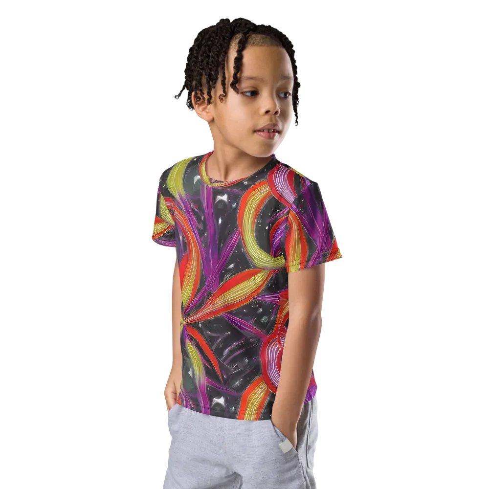 Sonic Petals on Kids Crew Neck T-Shirt — Left Front
