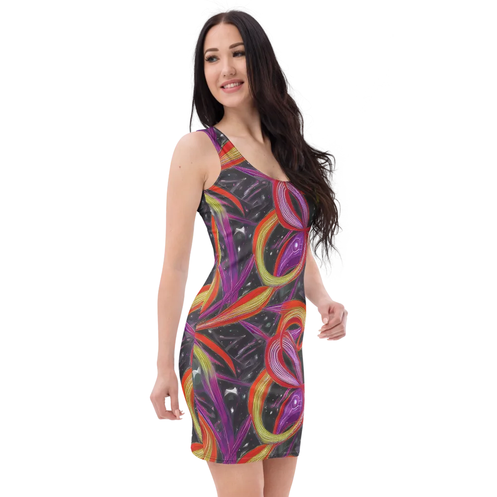 Sonic Petals on Bodycon Dress — Right Front