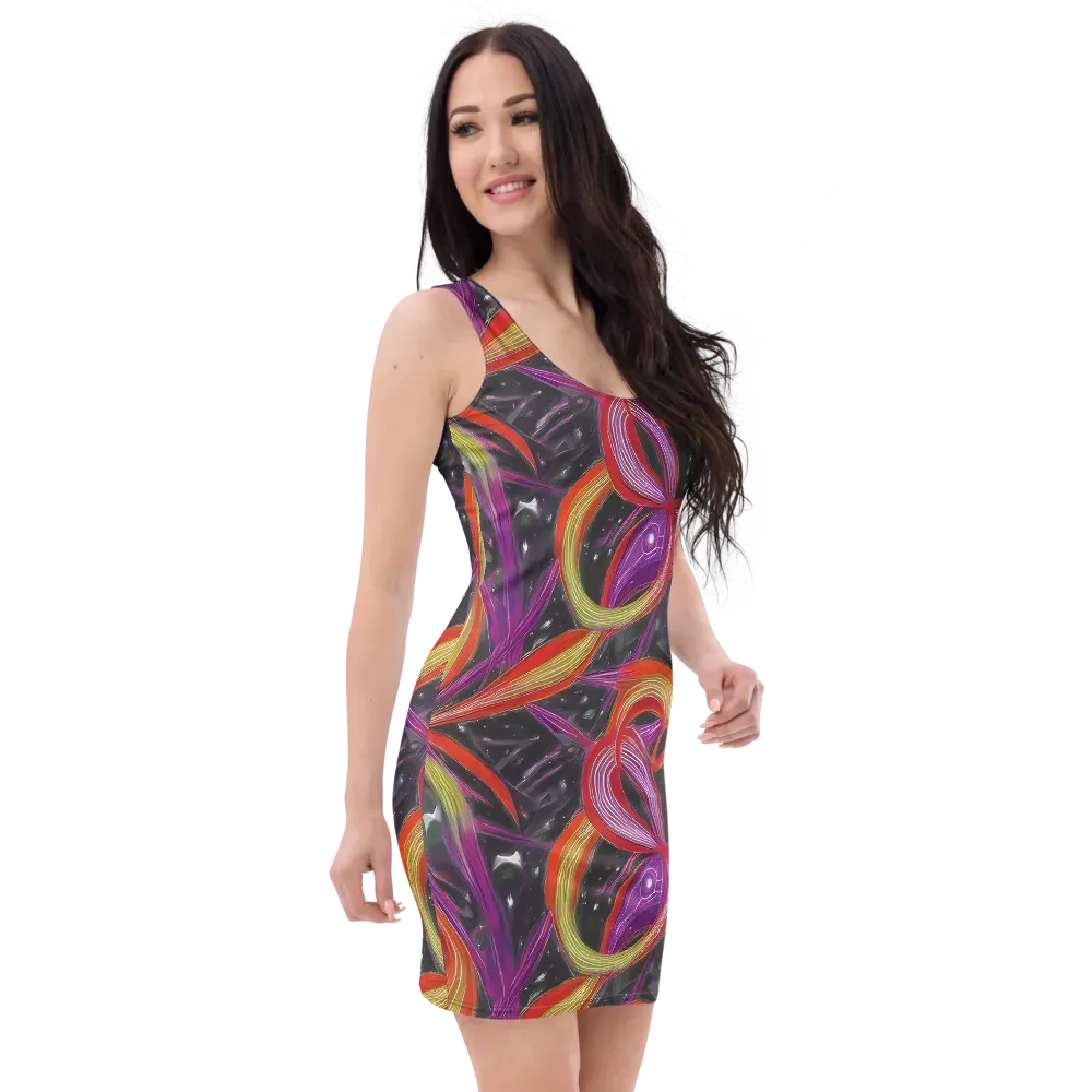 Sonic Petals on Bodycon Dress — Right Front