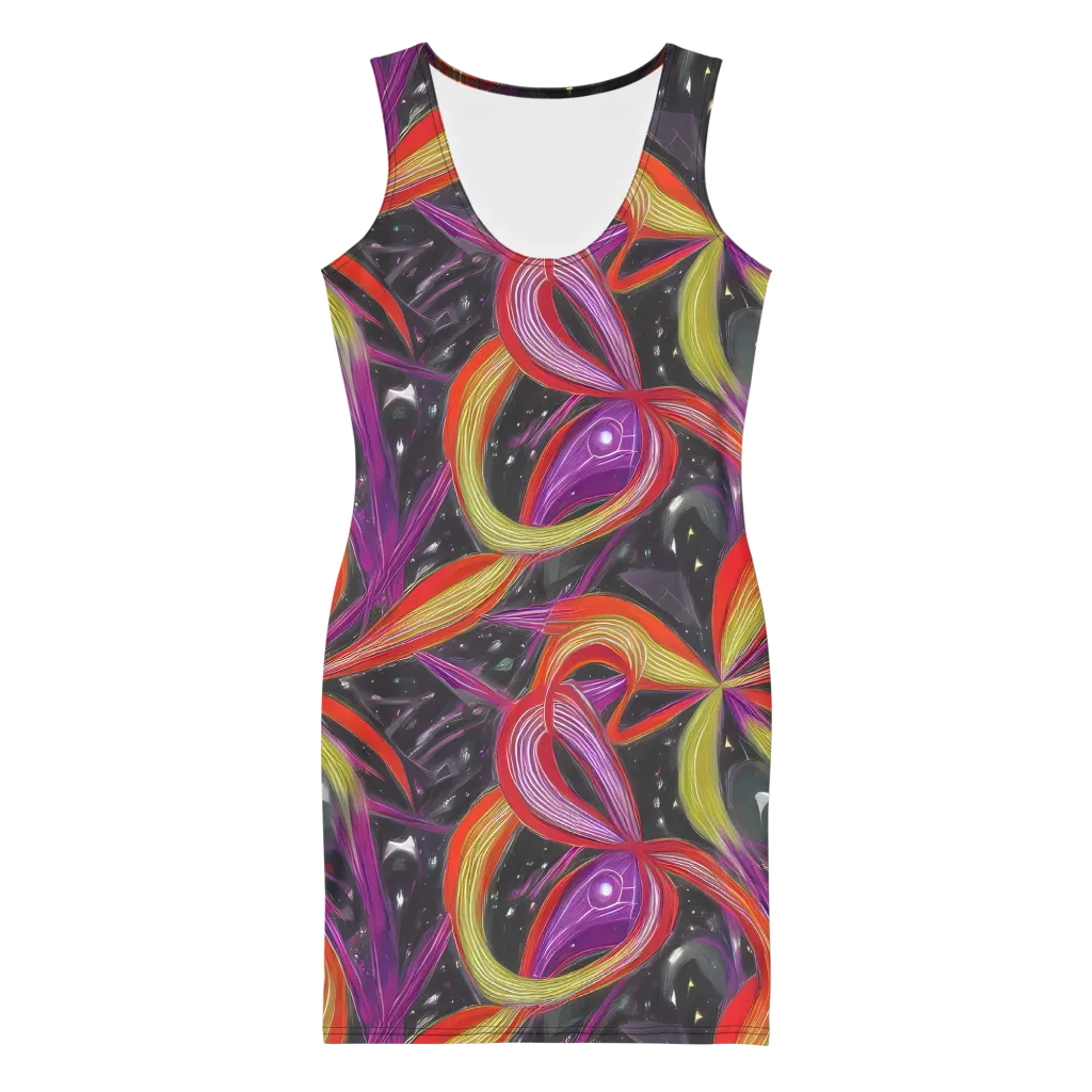 Sonic Petals on Bodycon Dress — Front