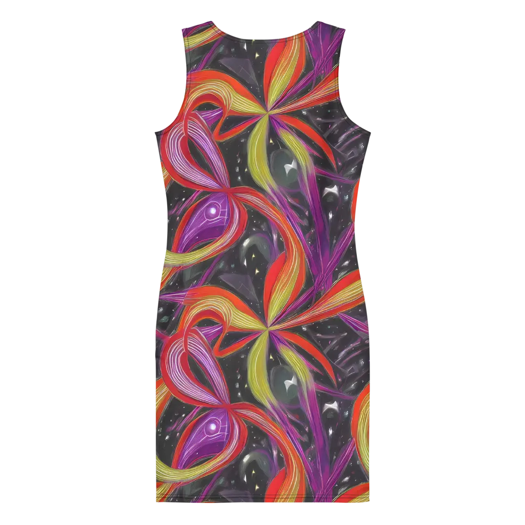 Sonic Petals on Bodycon Dress — Back