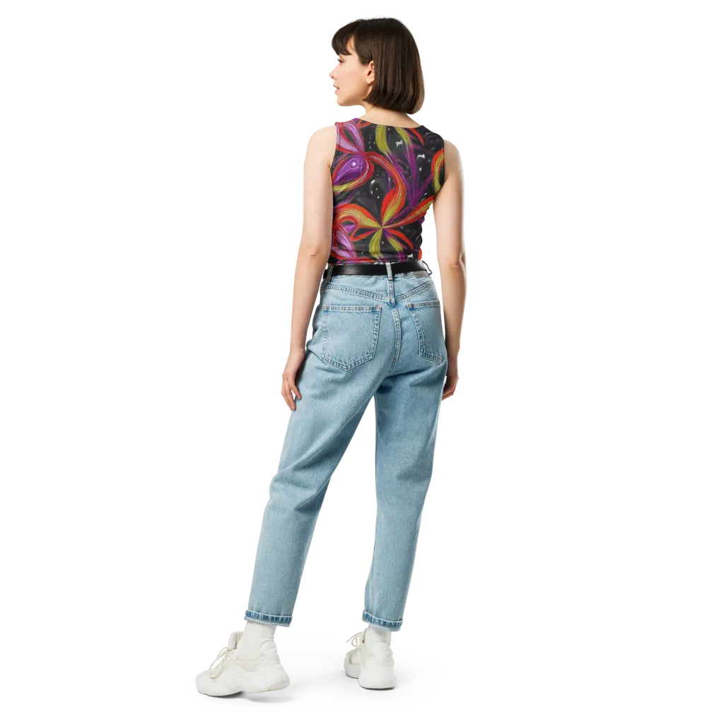 Sonic Petals on Crop Top — Back