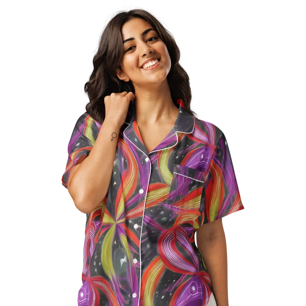 Sonic Petals on Women's Short Sleeve Pajama Top — Front