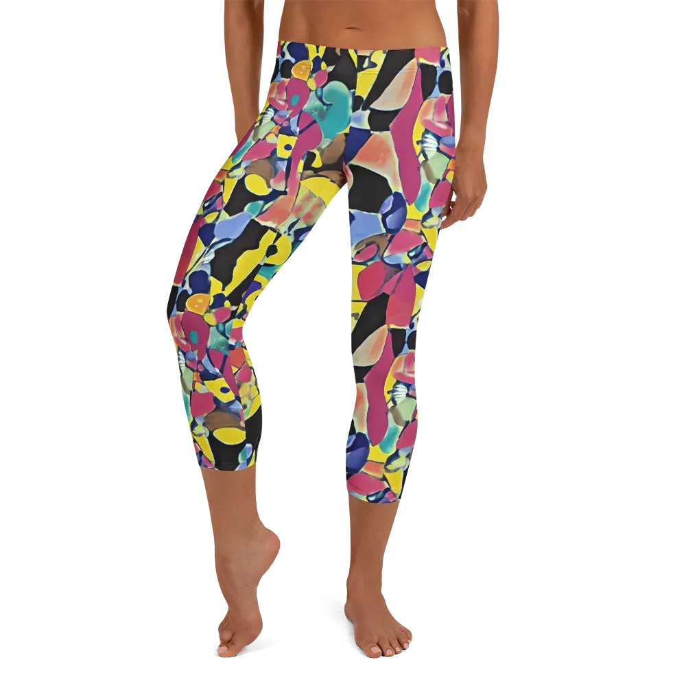 Vivid Collide on Capri Leggings — Front