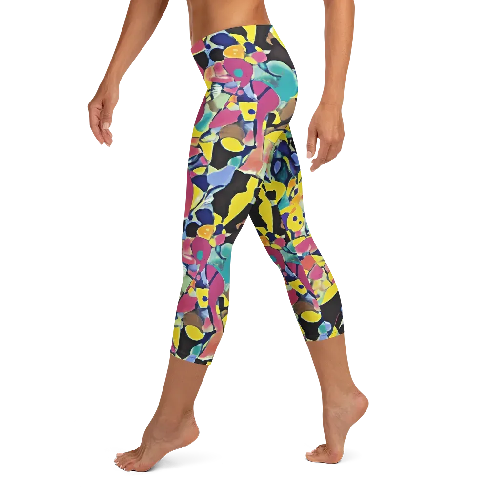 Vivid Collide on Capri Leggings — Left
