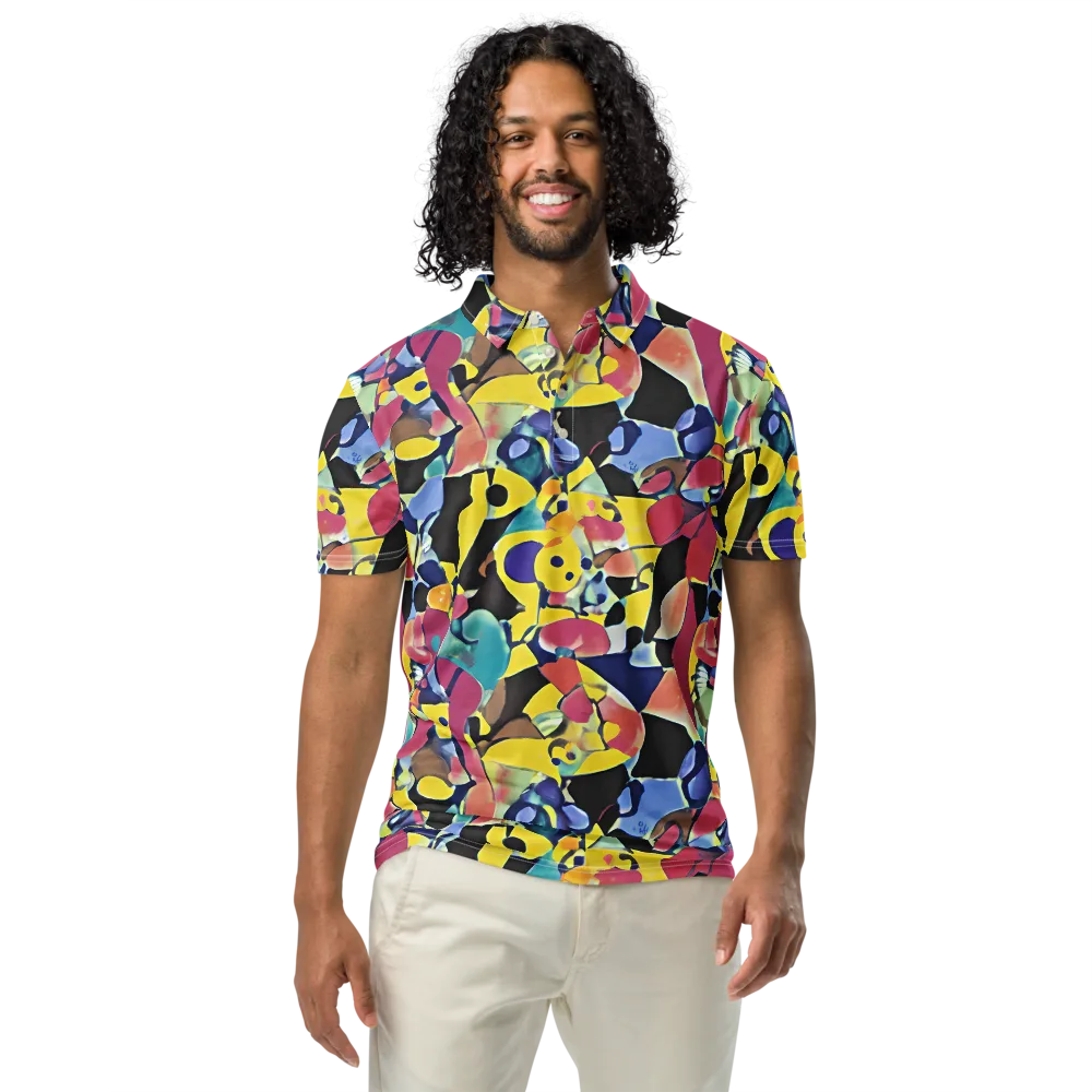 Vivid Collide on Men's Slim Fit Polo Shirt — Front