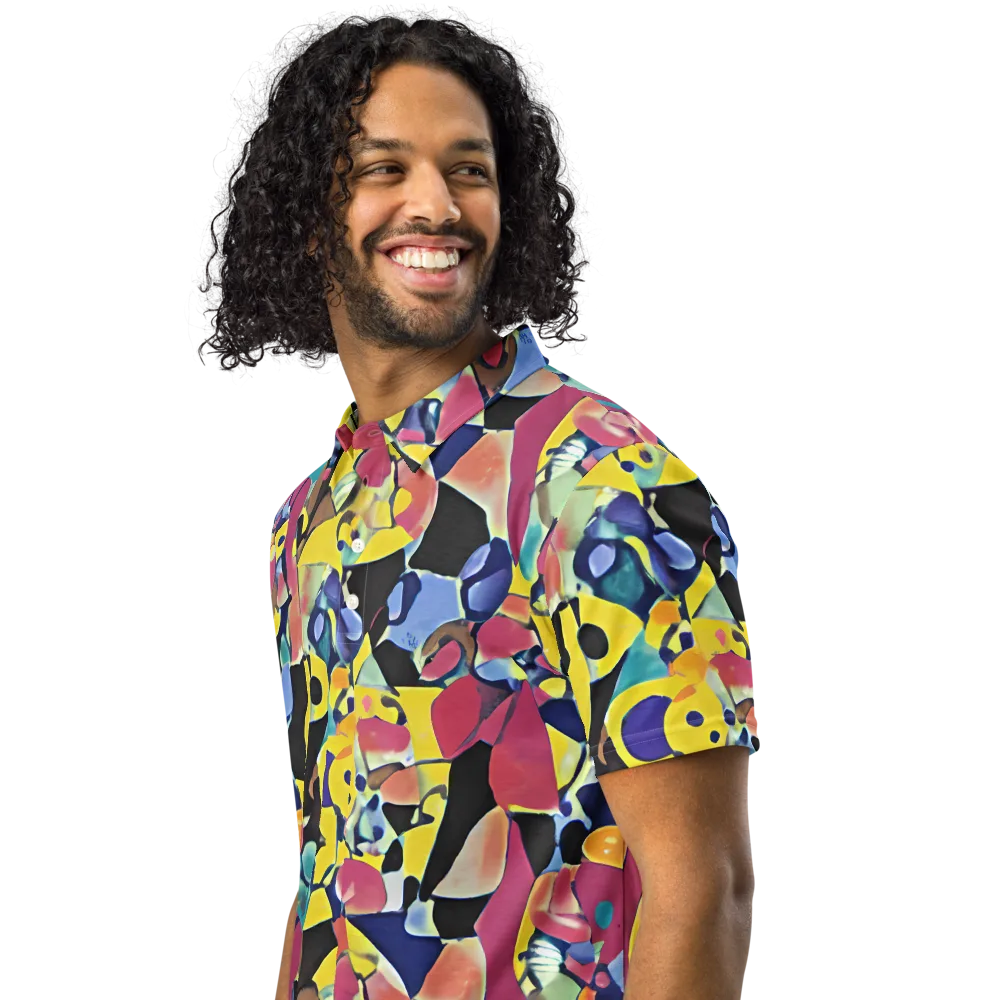 Vivid Collide on Men's Slim Fit Polo Shirt — Left Front