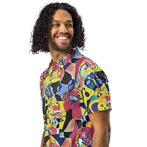 Vivid Collide on a Men's Slim Fit Polo Shirt
