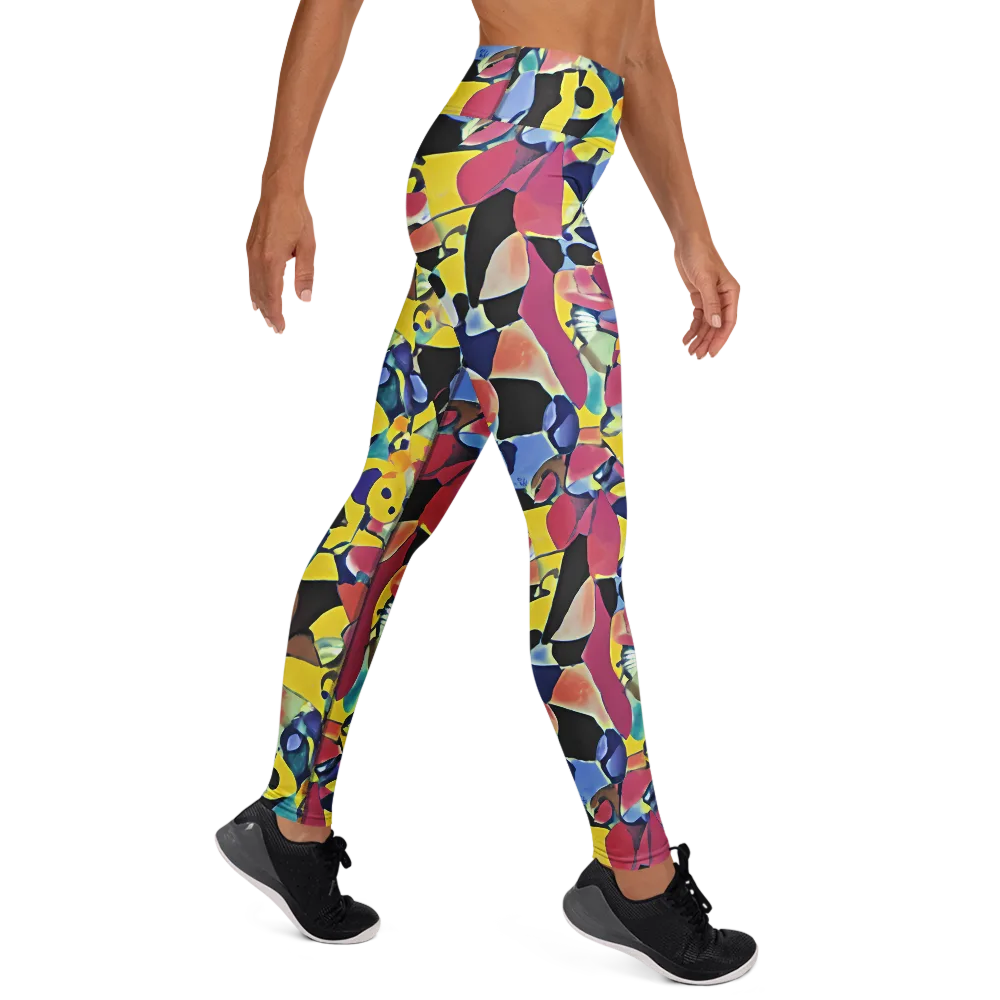 Vivid Collide on Yoga Leggings — Right