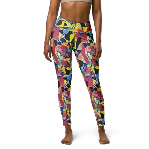 Vivid Collide on a Yoga Leggings