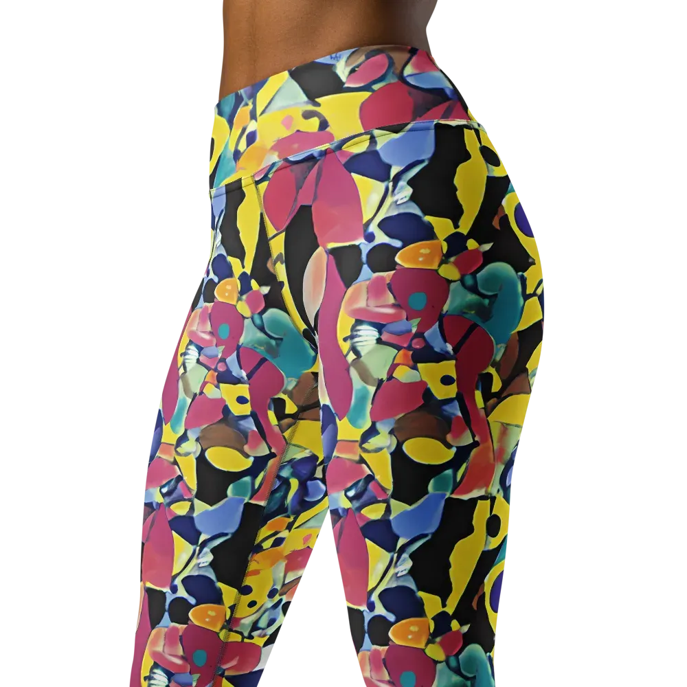 Vivid Collide on Yoga Leggings — Left Front