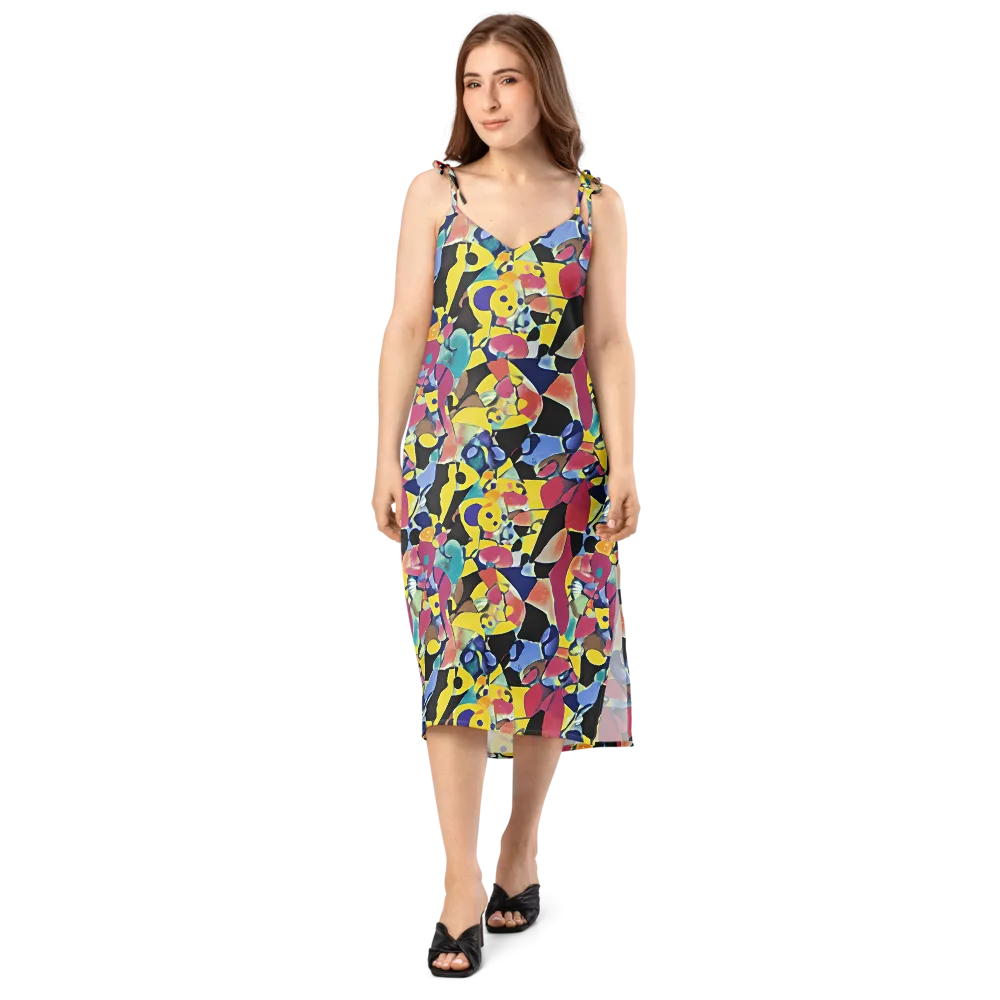Vivid Collide on Slip Dress — Front