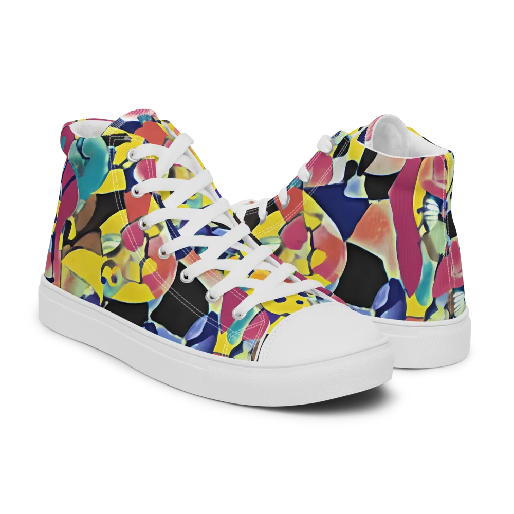 Vivid Collide on Men's High Top Canvas Shoes — Right