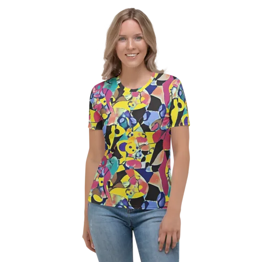 Vivid Collide on a Women's Crew Neck T-Shirt