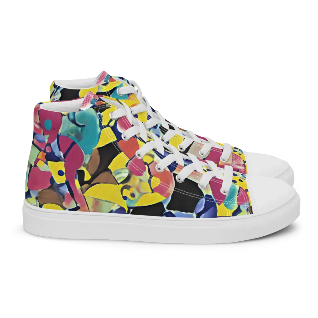 Vivid Collide on Women's High Top Canvas Shoes — Right