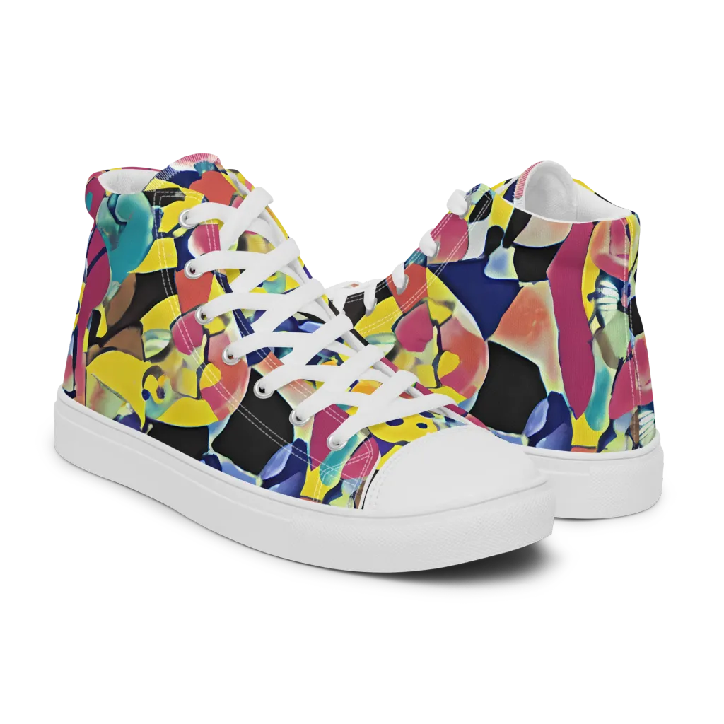 Vivid Collide on Women's High Top Canvas Shoes — Right