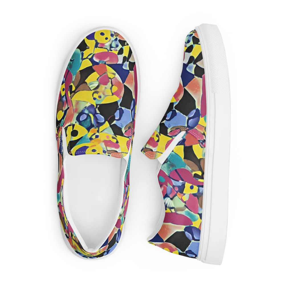 Vivid Collide on Men's Slip-On Canvas Shoes — Front