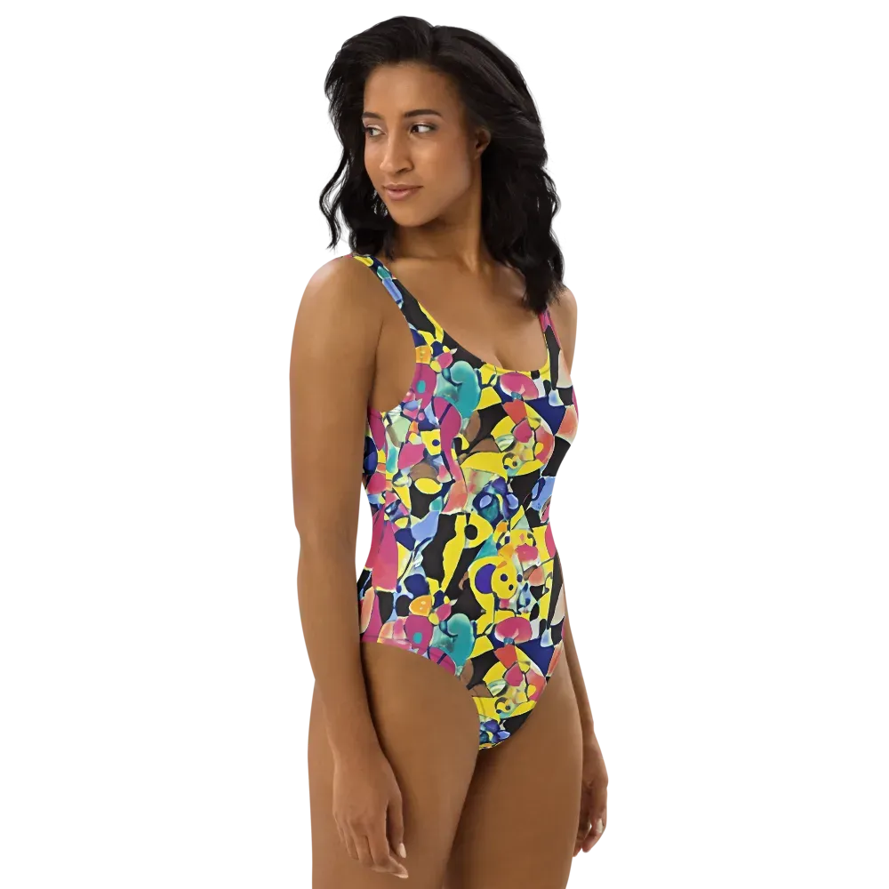 Vivid Collide on One-Piece Swimsuit — Right