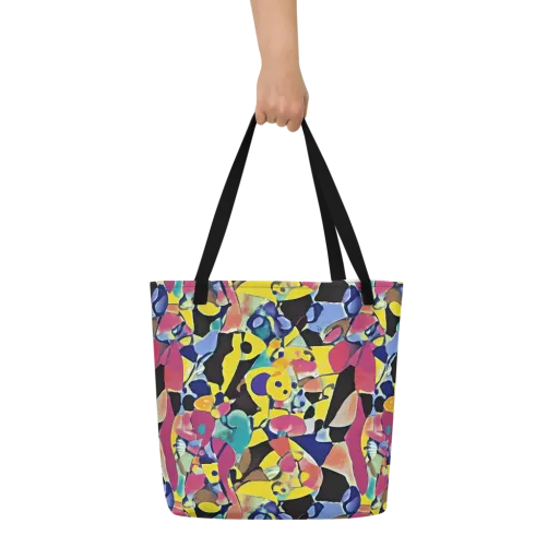 Vivid Collide on a Large Tote Bag W/ Pocket