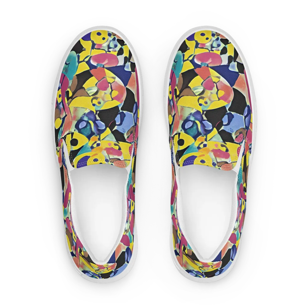 Vivid Collide on Women's Slip-On Canvas Shoes — Front