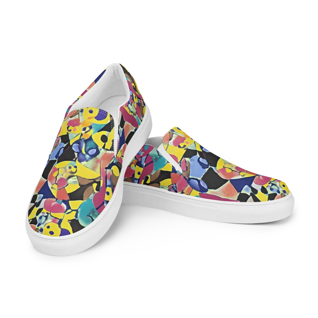 Vivid Collide on Women's Slip-On Canvas Shoes — Left Front