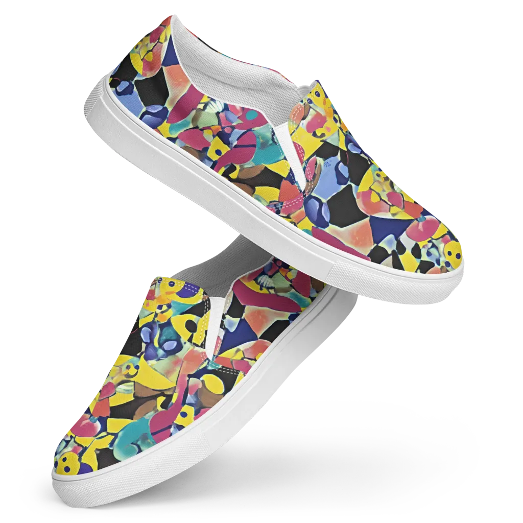 Vivid Collide on Women's Slip-On Canvas Shoes — Front