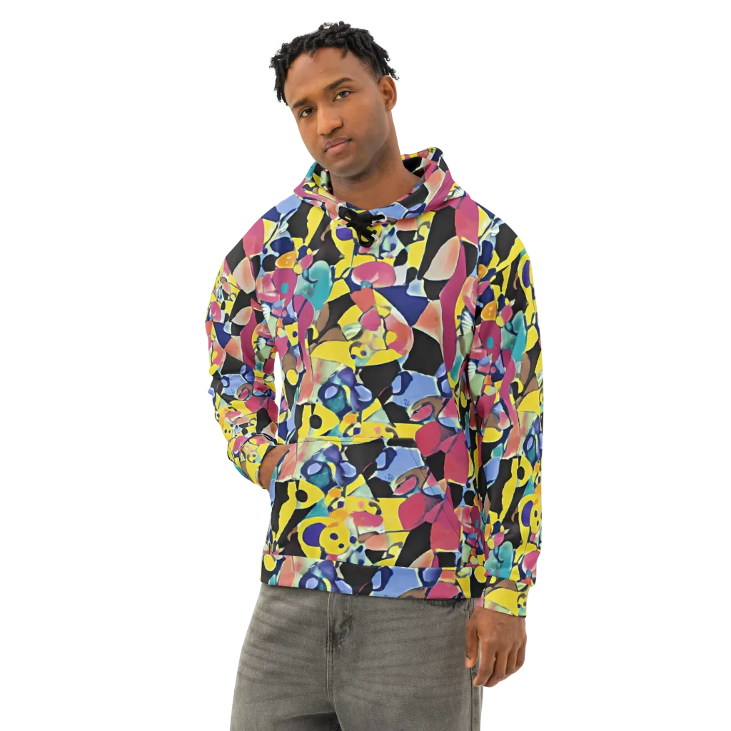 Vivid Collide on Cotton Hoodie — Left Front