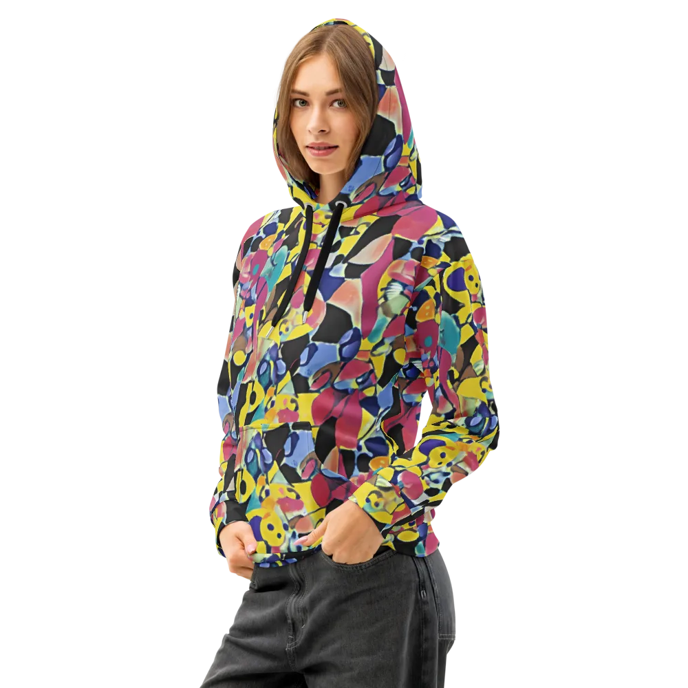 Vivid Collide on Cotton Hoodie — Left Front