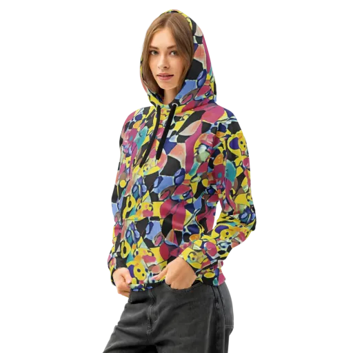 Vivid Collide on a Cotton Hoodie