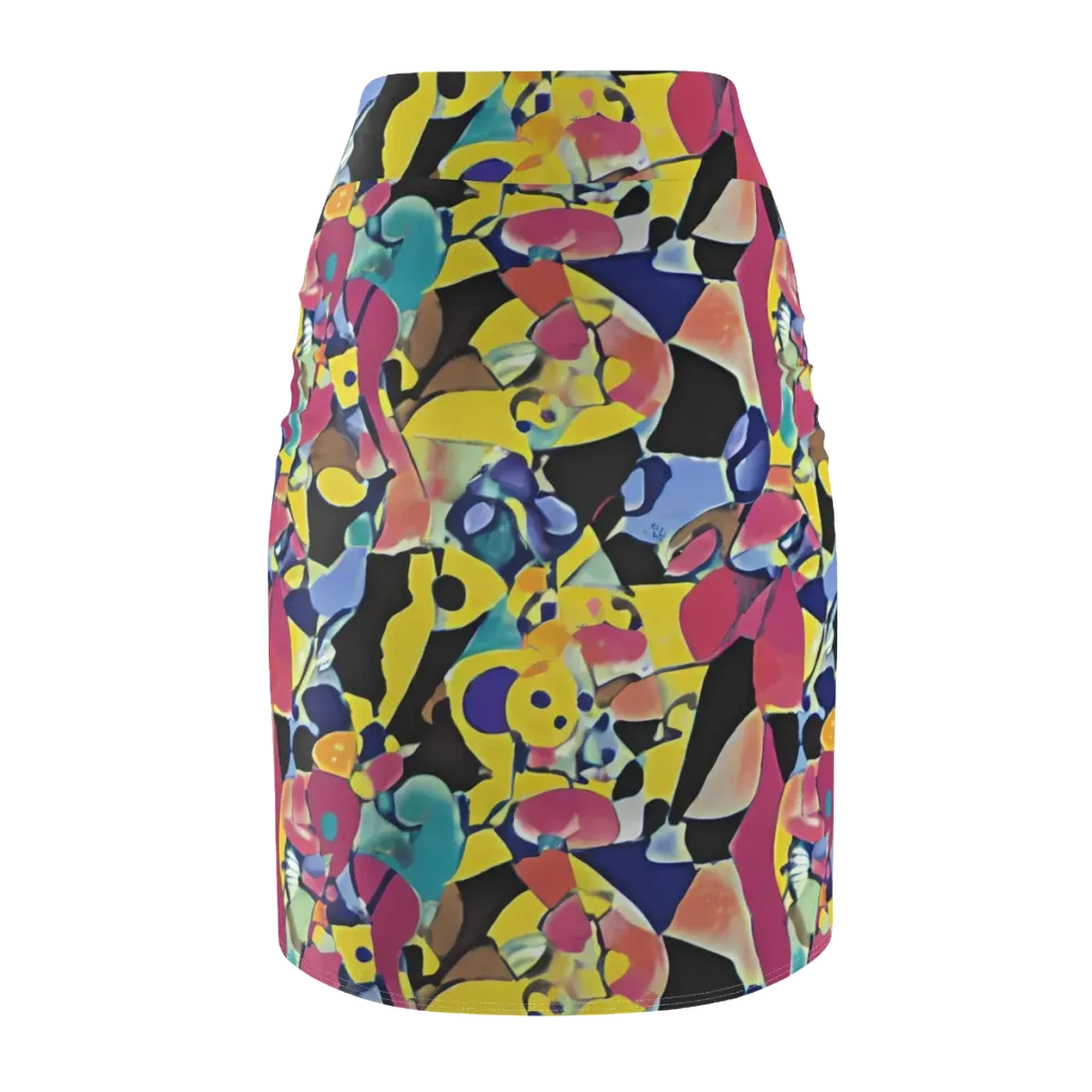 Vivid Collide on Pencil Skirt — Back