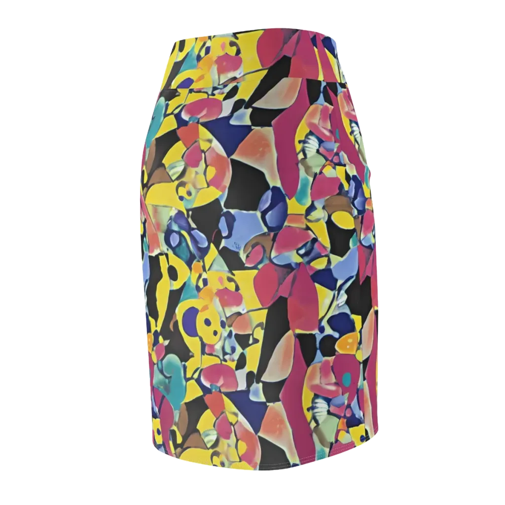 Vivid Collide on Pencil Skirt — Back Side