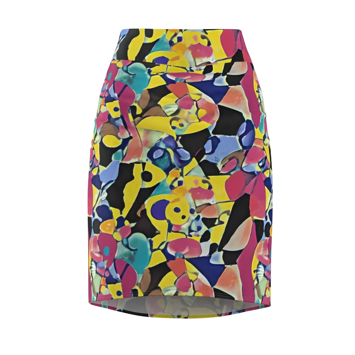 Vivid Collide on Pencil Skirt — Front