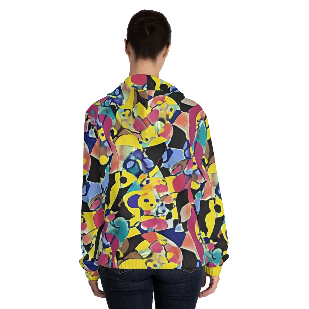 Vivid Collide on Women's Full-Zip Hoodie — Back On Person