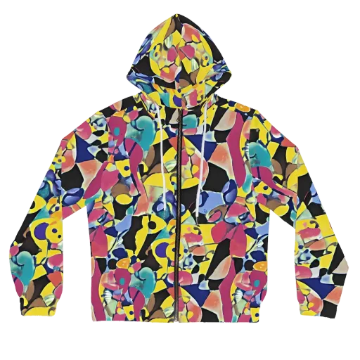 Vivid Collide on a Women's Full-Zip Hoodie