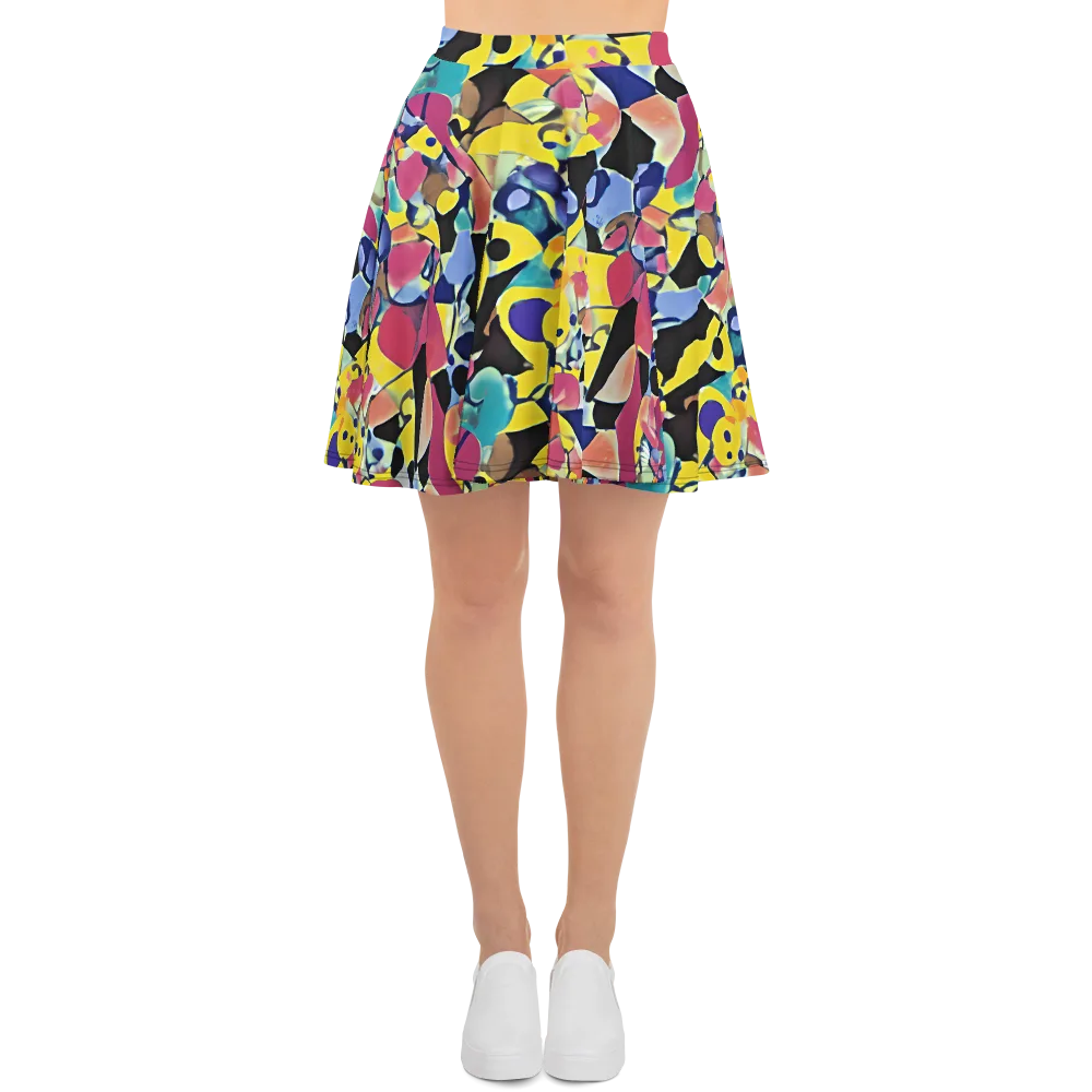 Vivid Collide on Skater Skirt — Front