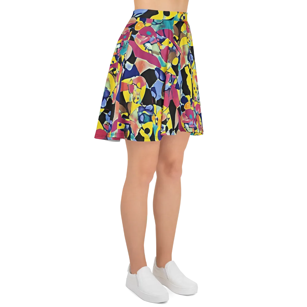 Vivid Collide on Skater Skirt — Right
