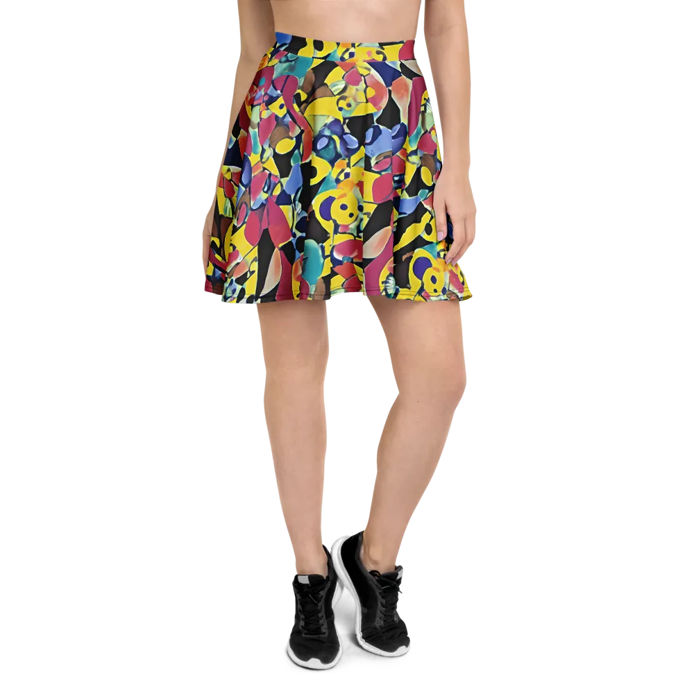 Vivid Collide on Skater Skirt — Front