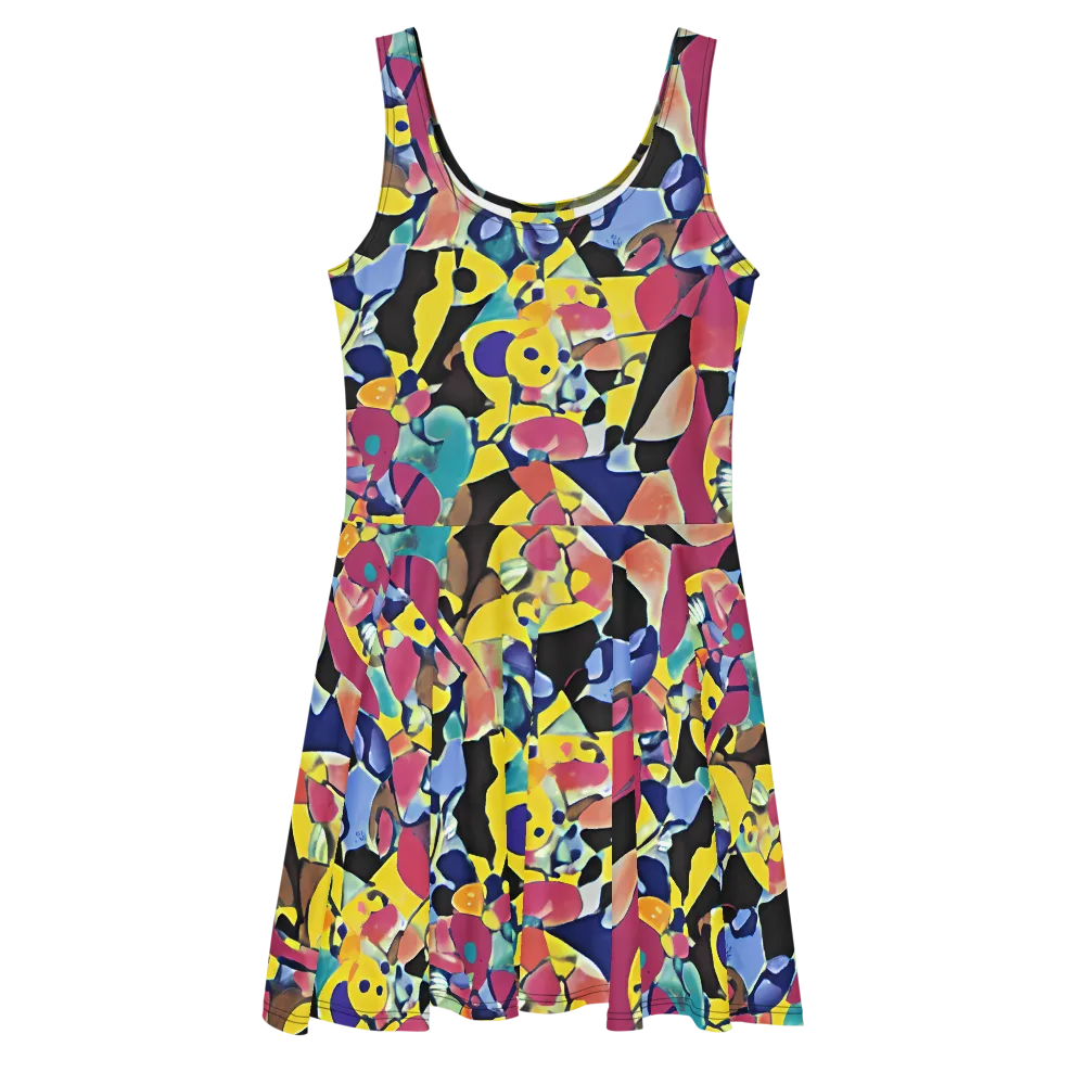 Vivid Collide on Skater Dress — Front