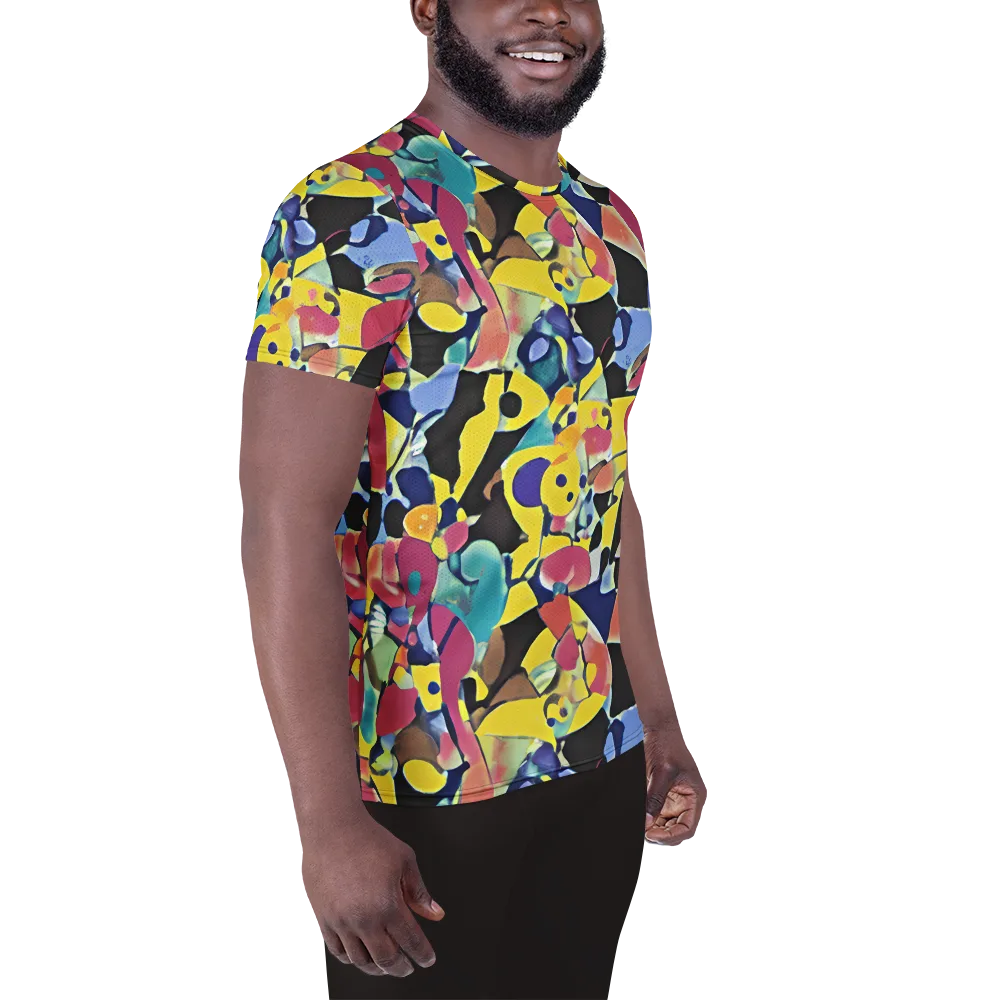 Vivid Collide on Men's Athletic T-Shirt — Right