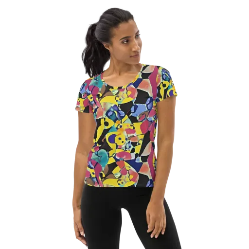 Vivid Collide on a Women's Athletic T-Shirt