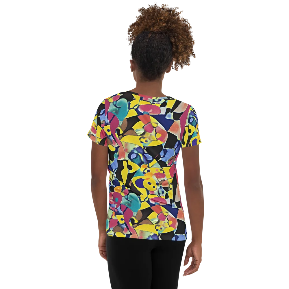 Vivid Collide on Women's Athletic T-Shirt — Back